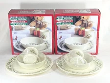 Set Of 2 Lenox Dinnerware Holiday 3 Pc Place Setting for Children Kids Melamine