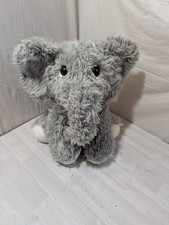 Aurora Shaggy Plush Gray White Elephant Seated 11