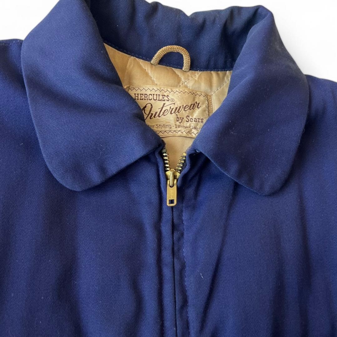 Vintage 1950s Hercules Outerwear Sears Rayon Gabardine Jacket Navy M