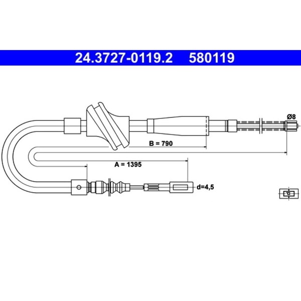 Seilzug Feststellbremse ATE 24.3727-0119.2 FüR Audi 100 C3 Avant-image