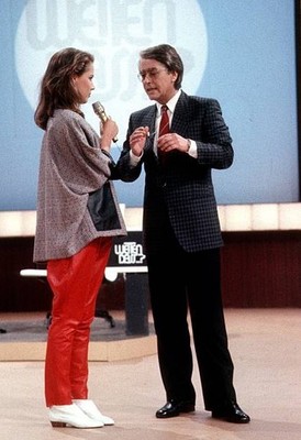 Desiree Nosbusch Frank Elstner ZDF show Wetten dass am in Kiel Ger- Old Photo 1