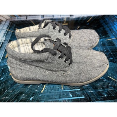 TOMS Men's Gray Chambray Mid-Top Lace Up Casual Shoes Size 7