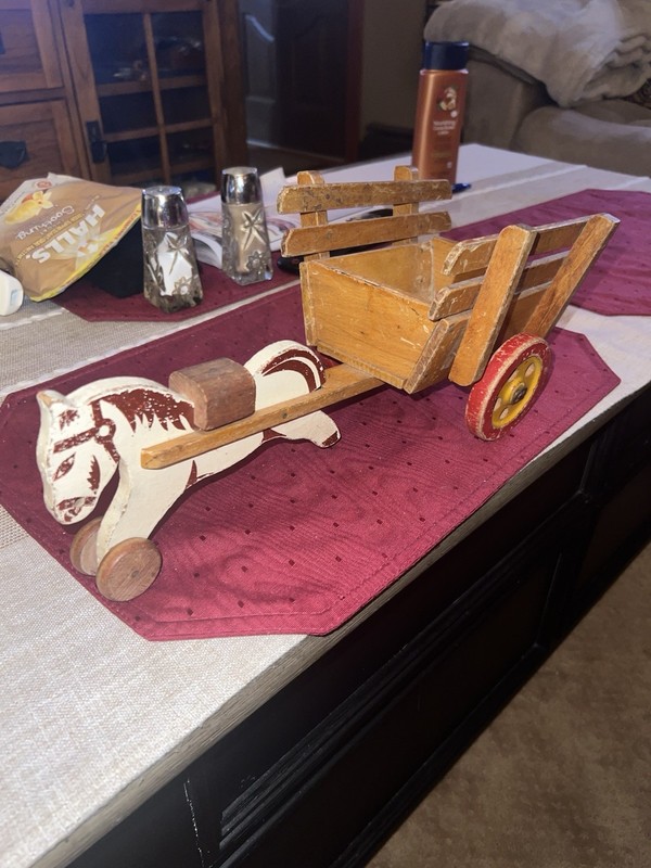 Antique Horse Drawn Wagon To Toy  Wood