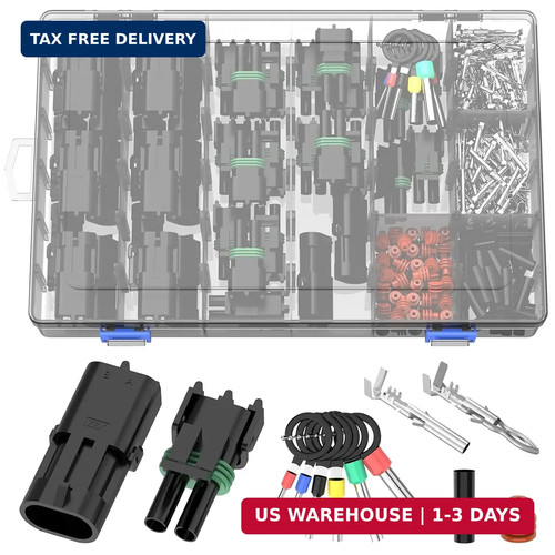 Weather Pack 2 Pin Connectors Kit 20 Sets Automotive Waterproof ...