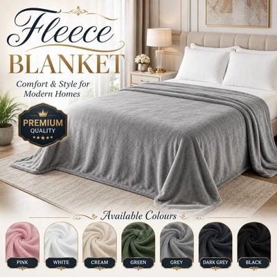 Weiche Wende große Kunstfell Fleece Überwurf Decke warm Doppelbett King Size Bett