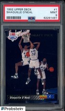 #1 1992 Upper Deck #1 Shaquille O'Neal Orlando Magic RC Rookie HOF PSA 9 MINT