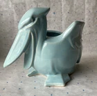 vintage Nelson McCoy Pelican bird planter figurine vase blue aqua 1940s PERFECT