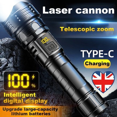 990000000Lumens High Powered Super Bright Flashlight LED Rechargeable Torch Lamp
