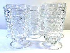 Set Of 5 Vintage Indiana Whitehall Colony Cubist Iced Tea Tumblers 6"