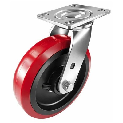 4'' x  2'' Heavy Duty Stainless Steel  ''Polyurethane Wheel'' Caster - Swivel