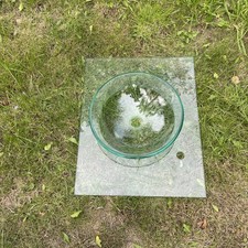 Glass Bathroom Basin Sink Cloakroom Bowl with Tap & Plug Options 32cm Diameter 
