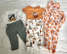 Baby Girl Halloween Outfits 0-3 Months - 6 Piece Lot