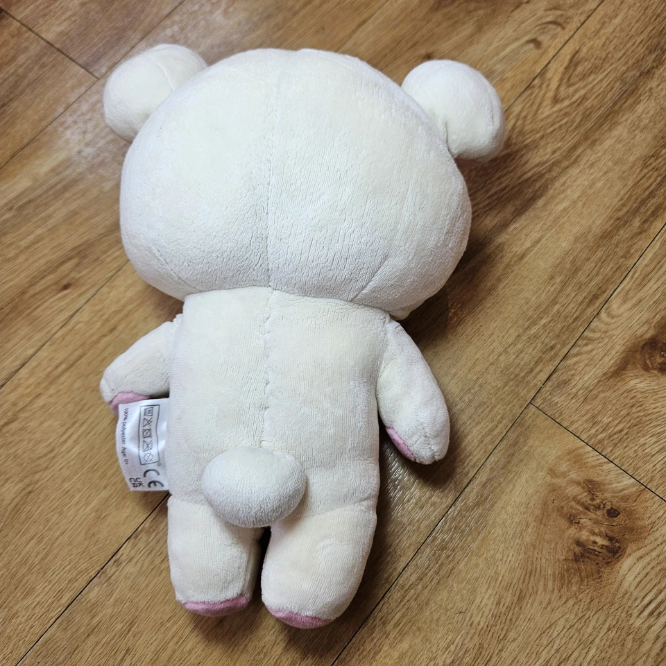 Rilakkuma 8" Peluche Crema Orsacchiotto Giocattolo Morbido Imbottito Squishy Kawaii Bottone - Immagine 4 di 4