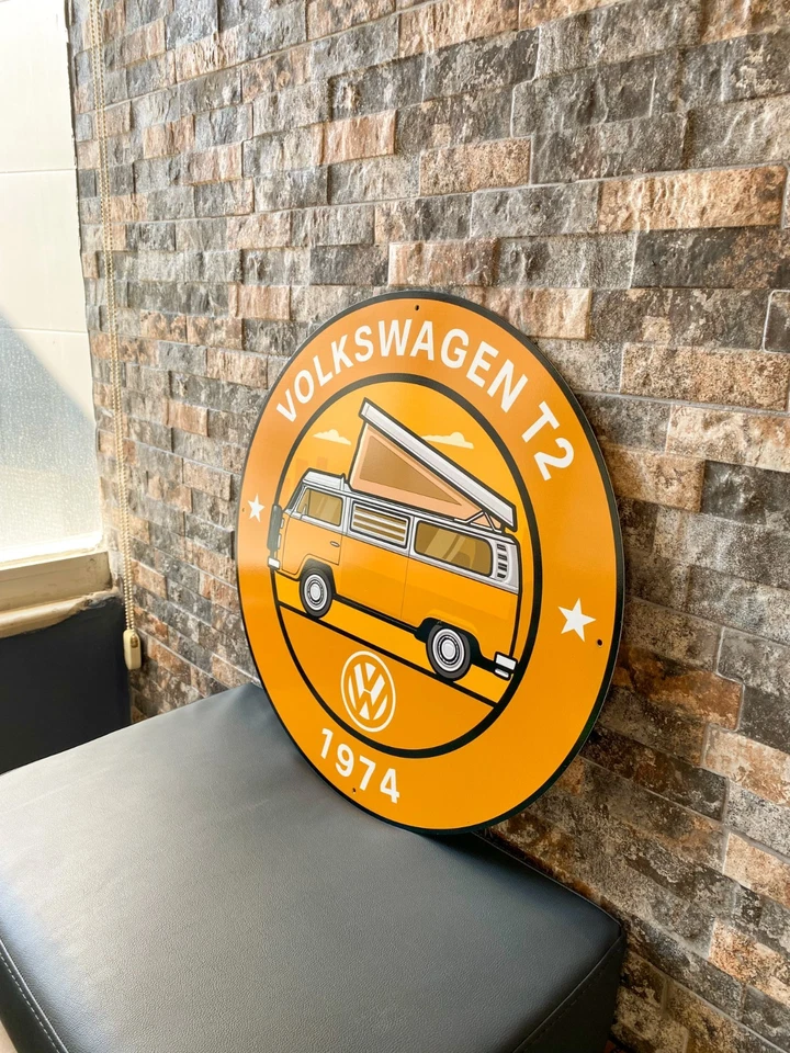 Volkswagen T2 1974 cámper edición Westfalia letrero de metal pesado XL - 19,7" (50 cm) Foto 4 de 4