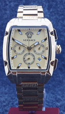Luxurious Versace Dominus Chronograph Men's Date Yellow Dial  Working Wristwatch