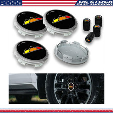 4pcs Black 3-516 Inch Tri-color Wheel Center Caps 2022-2024 Toyota Tundra Tacom