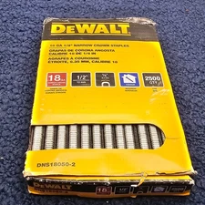 (QTY 2500) Dewalt DNS18050-2 Narrow Crown Finish Staple18Ga 1/2 Leg x 1/4 Crown