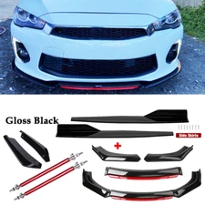 Front Bumper Lip Spoiler Splitter Rear Lip Side Skirt For Mitsubishi Lancer GTS
