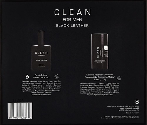 CLEAN For Men Black Leather Perfume 2-Piece Full Size Gift Set - Hadiah hantaran - Picture 3 of 4