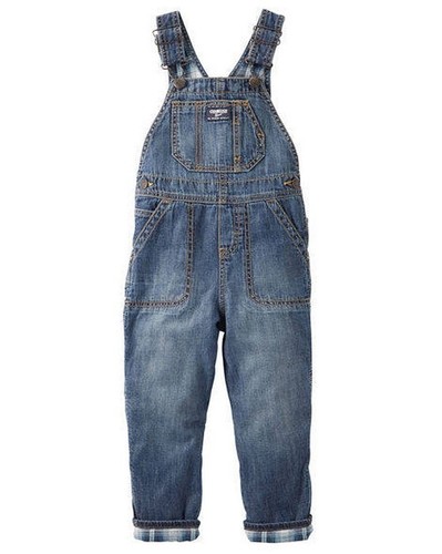 OshKosh Blue Plaid Flannel Lined Denim 