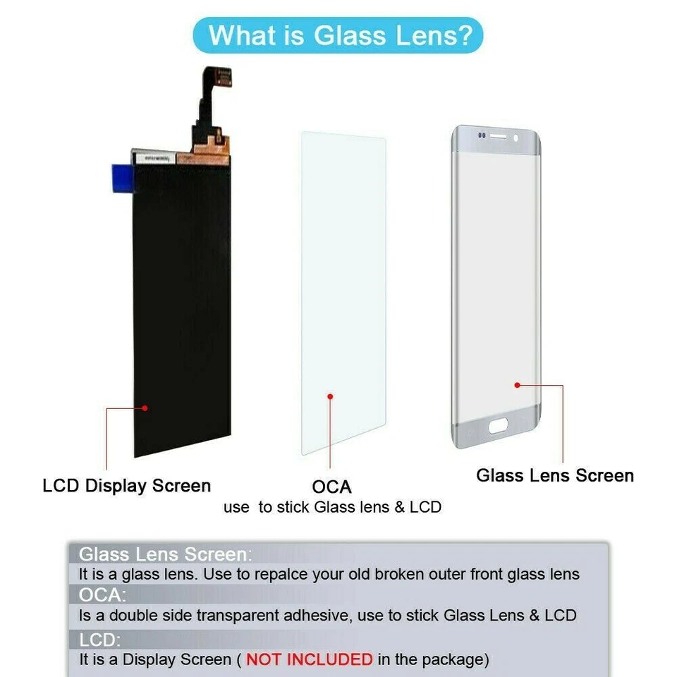 Repuesto de pantalla de lente de vidrio para Samsung Galaxy A7 A750G SM-A750G/DS + Kit de herramientas Foto 4 de 4