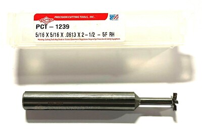 PCT Solid Carbide Dovetail Cutter 5/16'' x 5/16'' x .0613 x 2-1/2'' 5 Flute USA