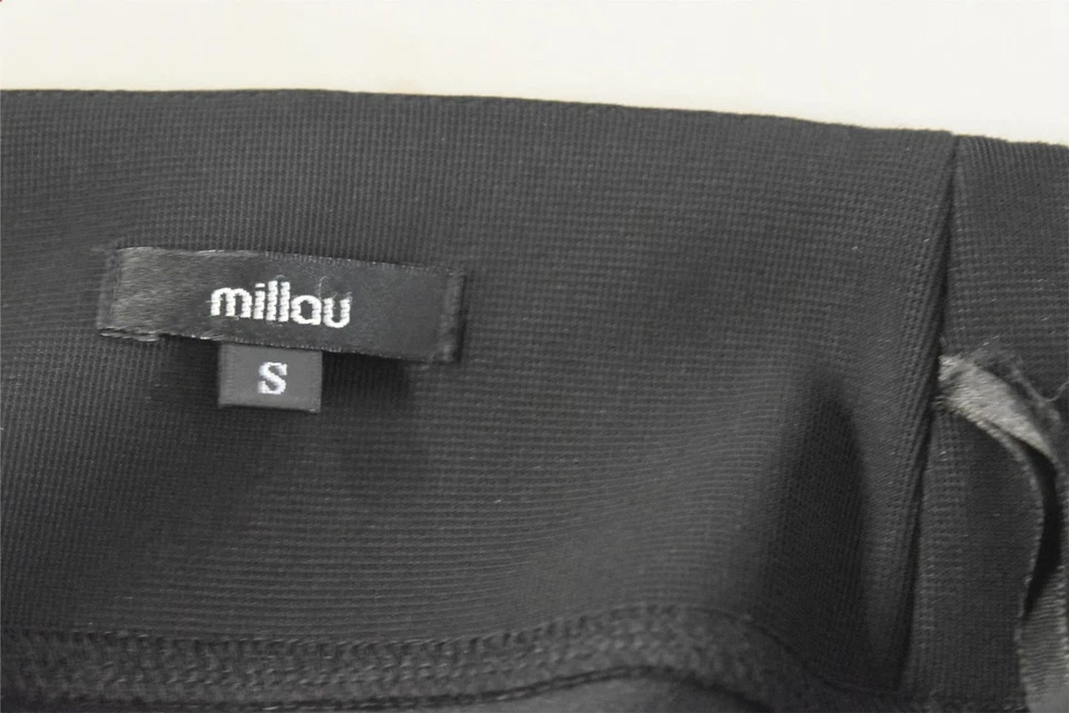 Falda para mujer Millau talla S negra lisa recta mini por encima de la rodilla mezcla de algodón Foto 4 de 4
