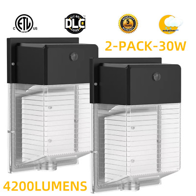 30Wt Dusk to Dawn LED Wall Pack Photocell Outdoor 5500k ETL DLC Super Bright