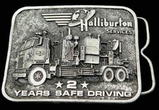 Halliburton Pumper Truck Vintage Belt Buckle