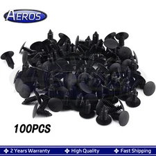 100X 8mm Bumper Clips Auto Car Hole Plastic Rivets Fastener Fender Push Pin NEW