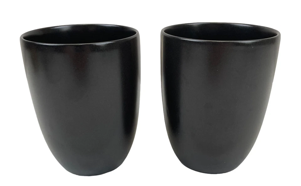 Tazas de café Mikasa tazas de té rayas negras en relieve 18 oz. Moderno Juego de 2 Foto 2 de 4