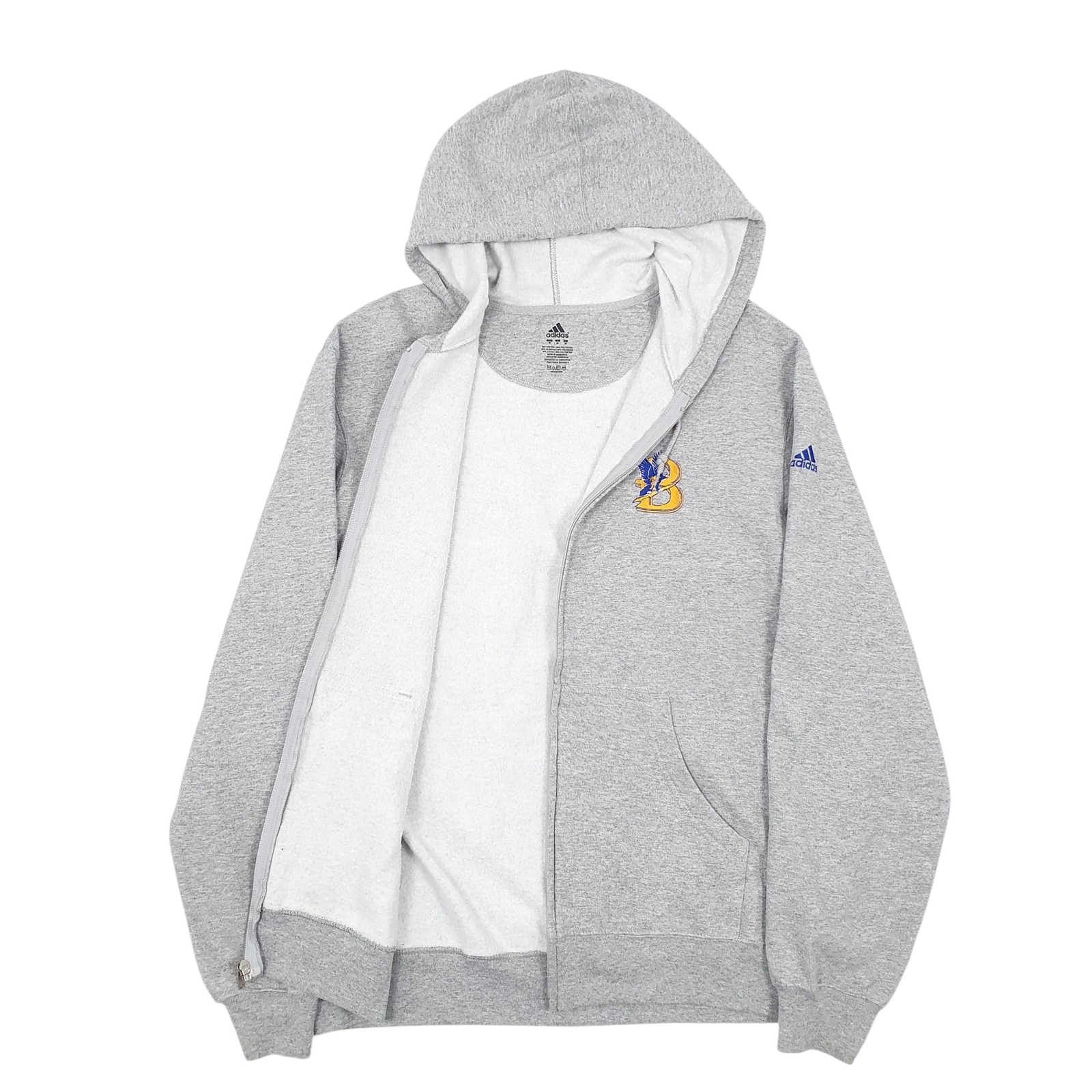 ADIDAS Full Zip Cotton Blend Jumper Sweatshirt Mens M image 2