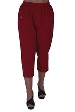 Pantalon Corsaire Rouge Femme 1-2-3 - Taille 36 (ou 34) - Coupe Slim - Style Pantacourt - Occasion Très Bon état