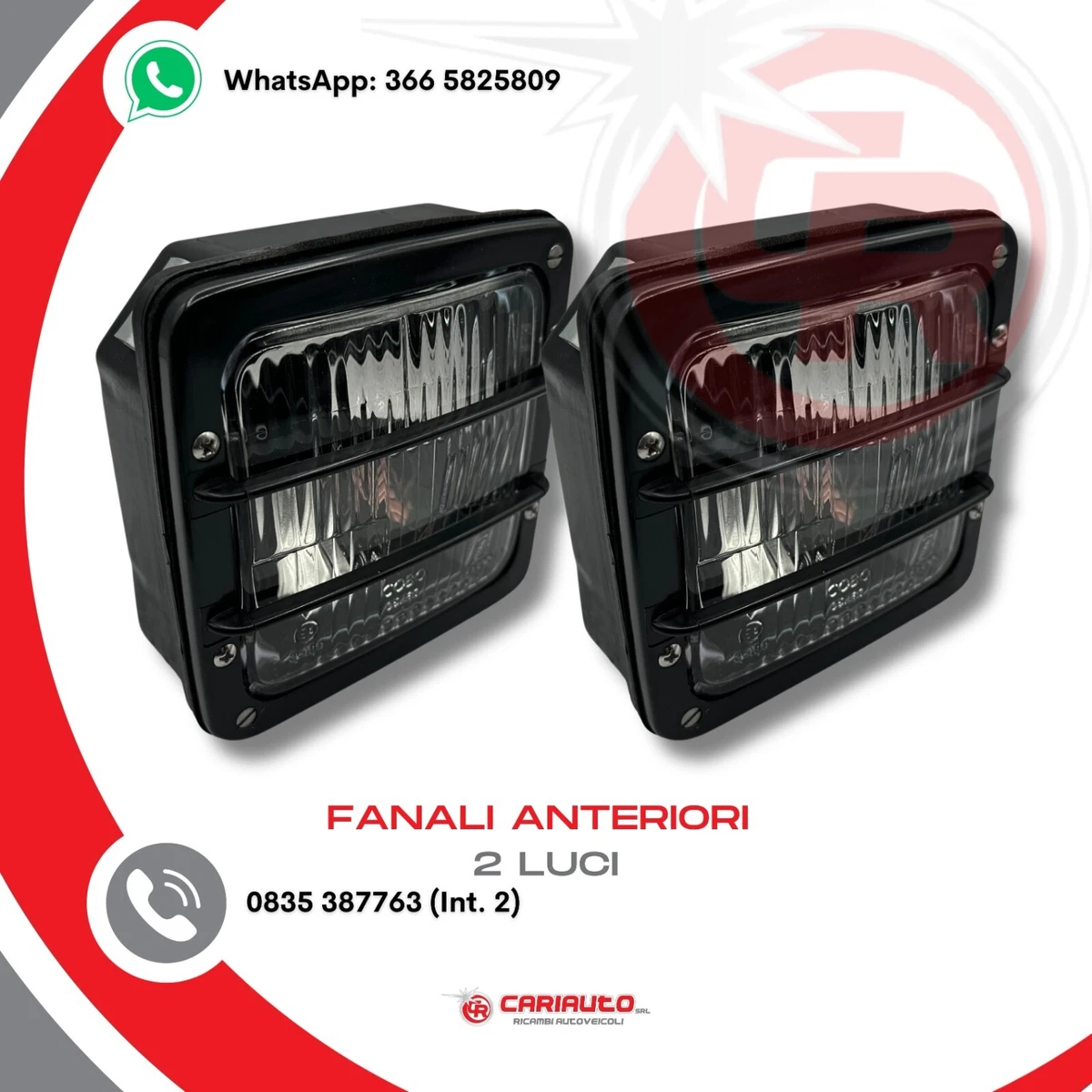 Fanale Anteriore Per Trattore Fiat Landini 2 Luci DX 160x60 Mm Cod. 5124111