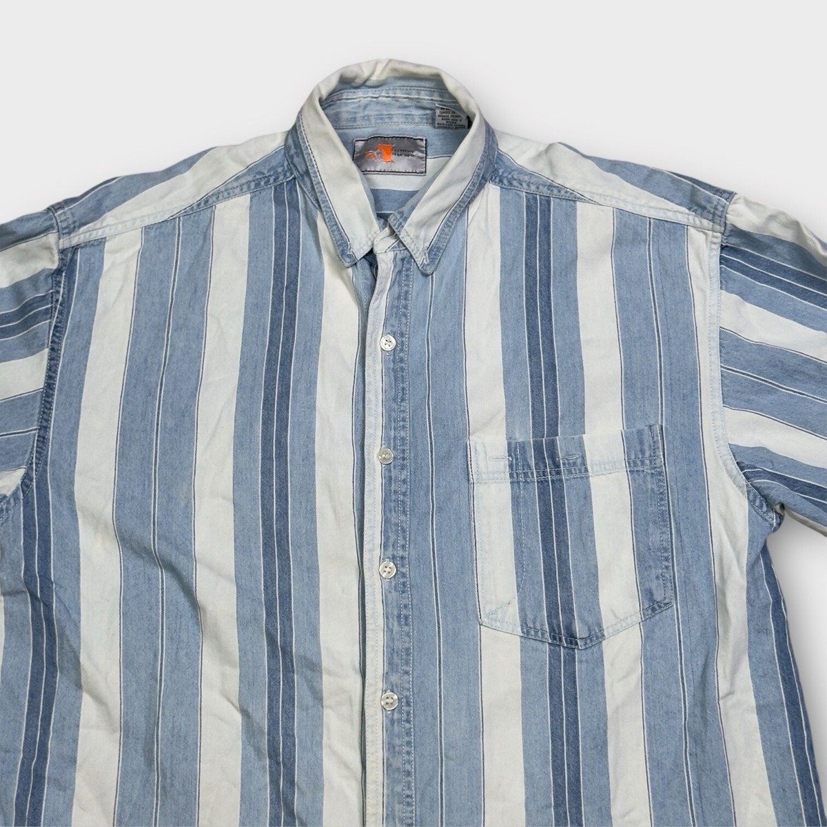 トップス 90s C.P. COMPANY ARCHIVE STRIPE SHIRTS VINTAGE 90s Page 1 Striped Button Shirt Size L Blue White