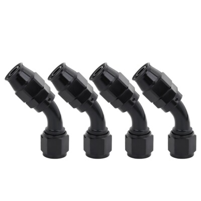 LokoCar 10AN PTFE Hose End Fitting 45 Degree Black For PTFE Hose Only 4Pcs