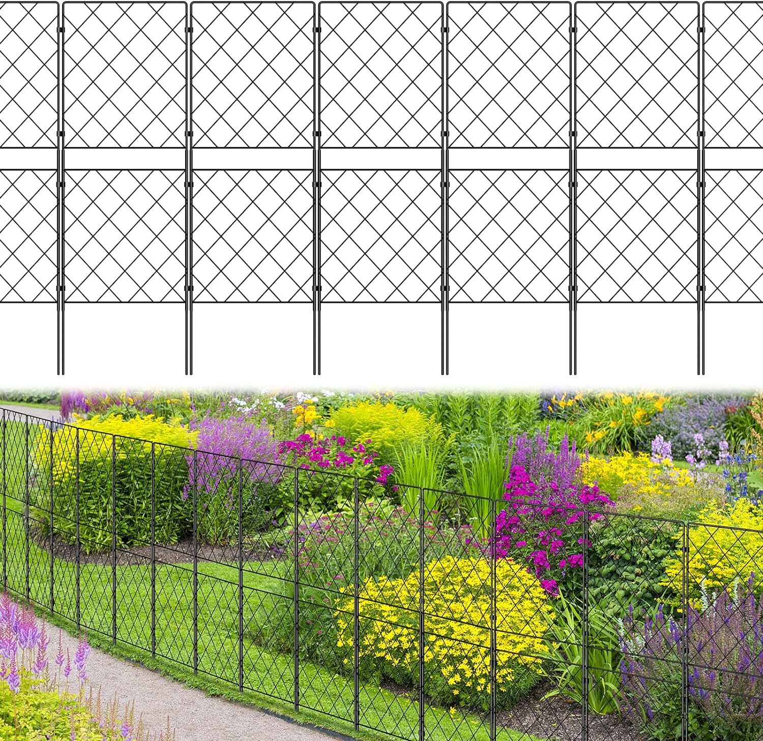 10 Pack Panels Animal Barrier Fence 10ft(L) x 37in(H) NoDig Dog Fence