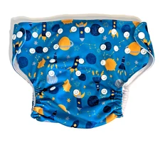 AlvaBaby Diaper Cover Rockets Space Lined Swim Cover Baby Reusable Alva