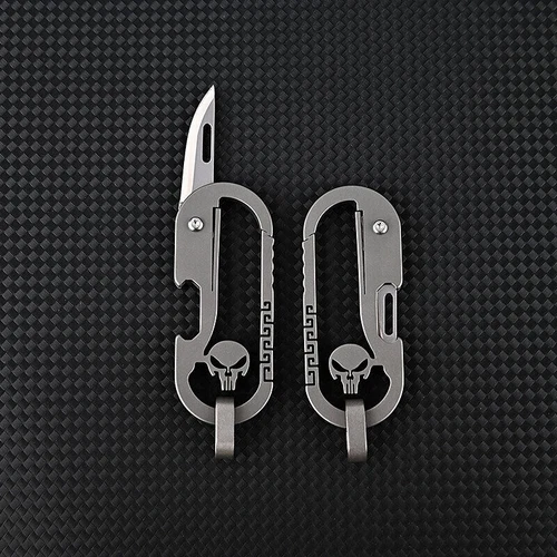Titan Schlüsselanhänger Karabiner Flaschenöffner faltbares Messer Outdoor EDC Multi Tool - Bild 10 von 14