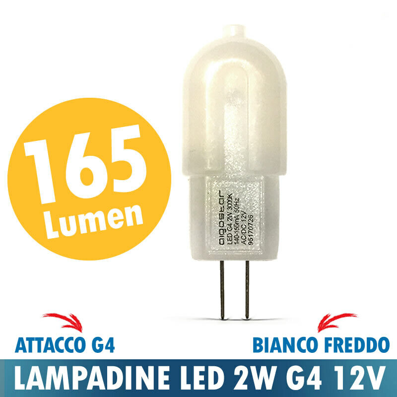 Lampadina LED 2,5W Bianco neutro 4000K 12V DC G4 Temperatura di Colore  Bianco Naturale - 4000K