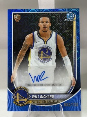 82/150 2025 Bowman Chrome Will Richard Blue Mojo Refractor Auto RC Golden State