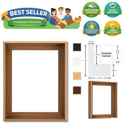 Canvas Floater Frame for Finished Canvas Art, 1.25'' Deep Floating Shadow Gap ...