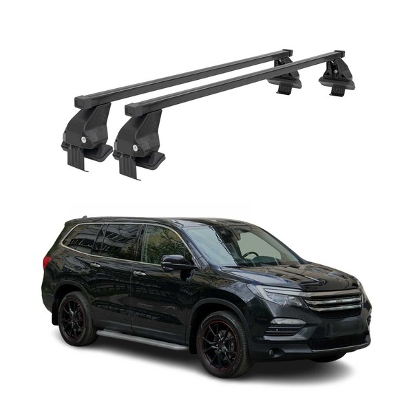 Menabo DachträGer GrundtäGer FüR Honda Pilot 2016-2022 50Kg Stahl Schwarz 2 Tlg-image