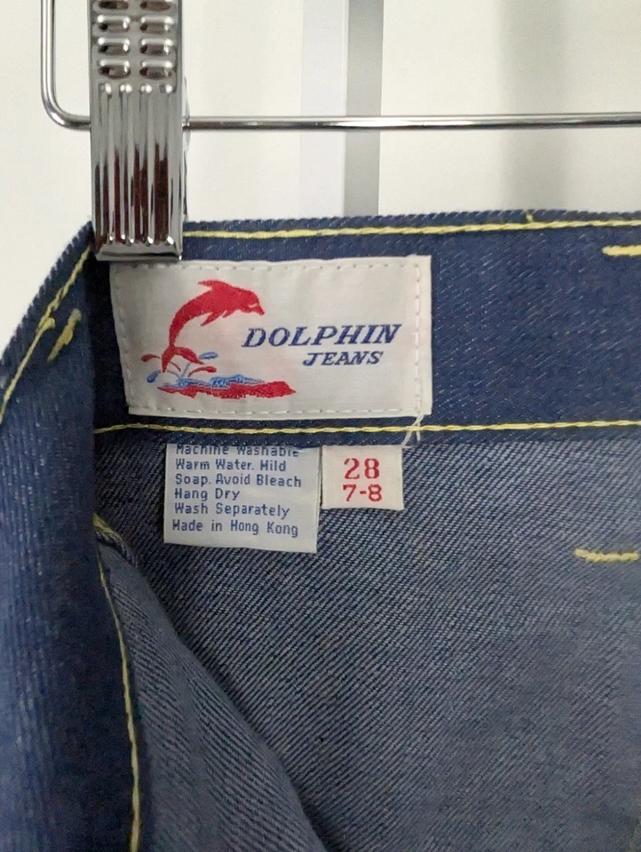 Vintage 70s Bell Bottom Indigo Denim Jeans Hippy NWT 28 31 Flare Rockabilly - Image 4 of 4