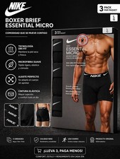 Nike Essential Microfiber Boxer Brief 3-Pack Stretch Sweat-Wicking Black L