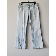 Miss Me Jeans Womens Size 29 Faded Blue Mid Rise Bootcut Distressed Flap Pocket