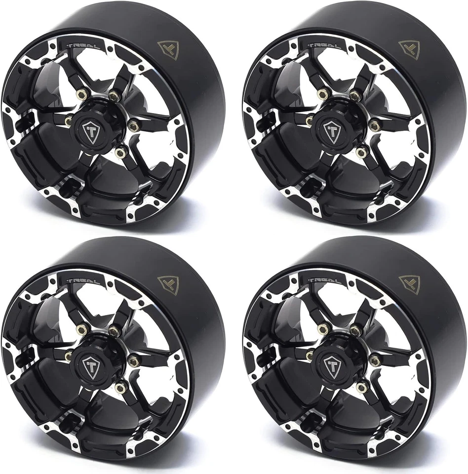 Durable 1.9 Beadlock Aluminum Wheels with Removable Caps - Perfect for RC Trucks - Image 3 of 4