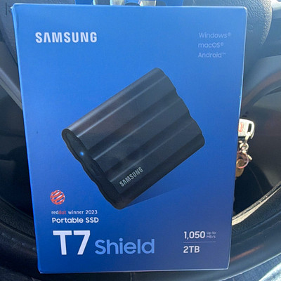 Samsung T7 Shield 2TB Portable External SSD Black 1050MB/s Win Mac Android