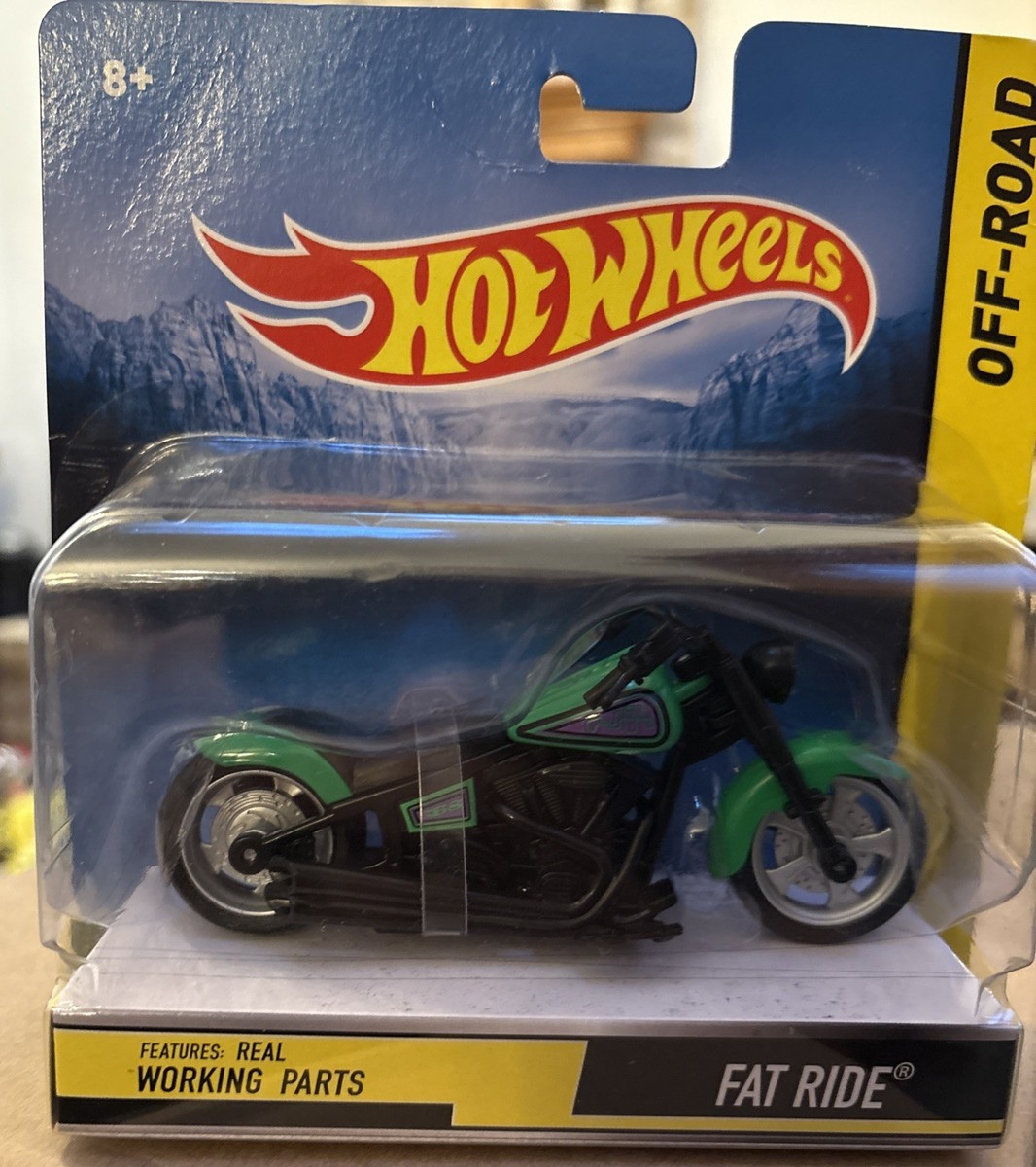 NEW Mattel Hot Wheels FAT RIDE Motorcycle Green/Black Off Road