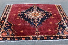 Vintage Fragment Hand Made Traditional Turkish Oriental Wool Red Rug 147x210cm